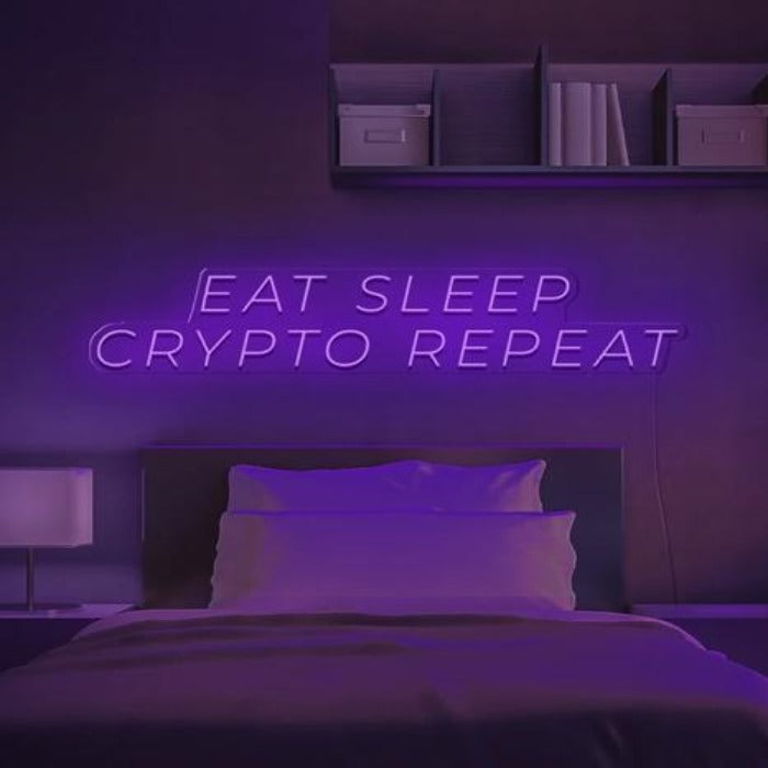 Eat Sleep Crypto Repeat Neon Sign - ELECTROLUXE