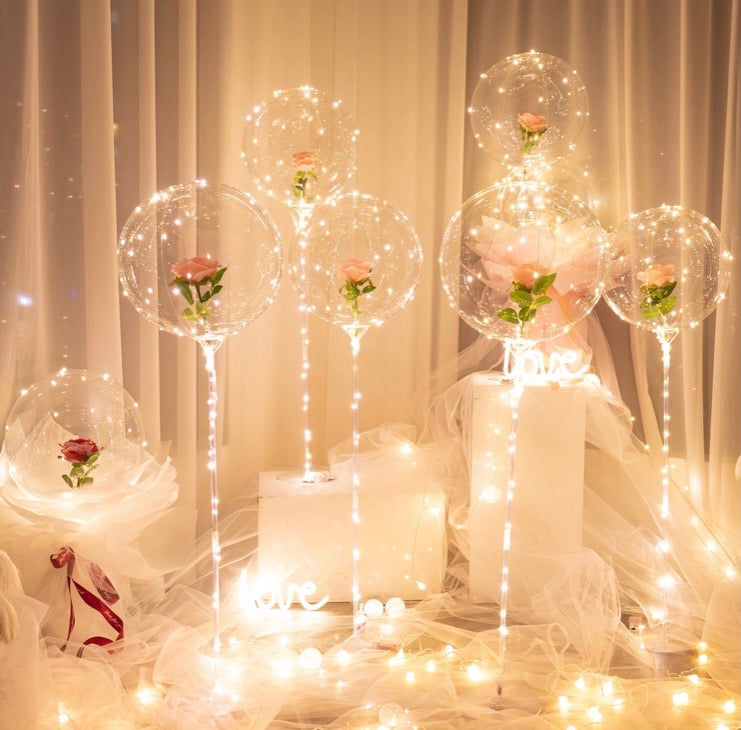 Luminous Rose Balloon Bouquet - ELECTROLUXE