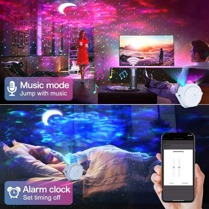 Starry Night with Moon & Ocean Wave Sky LED Projector - ELECTROLUXE