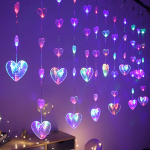 Lovely Heart Curtain Lights - ELECTROLUXE