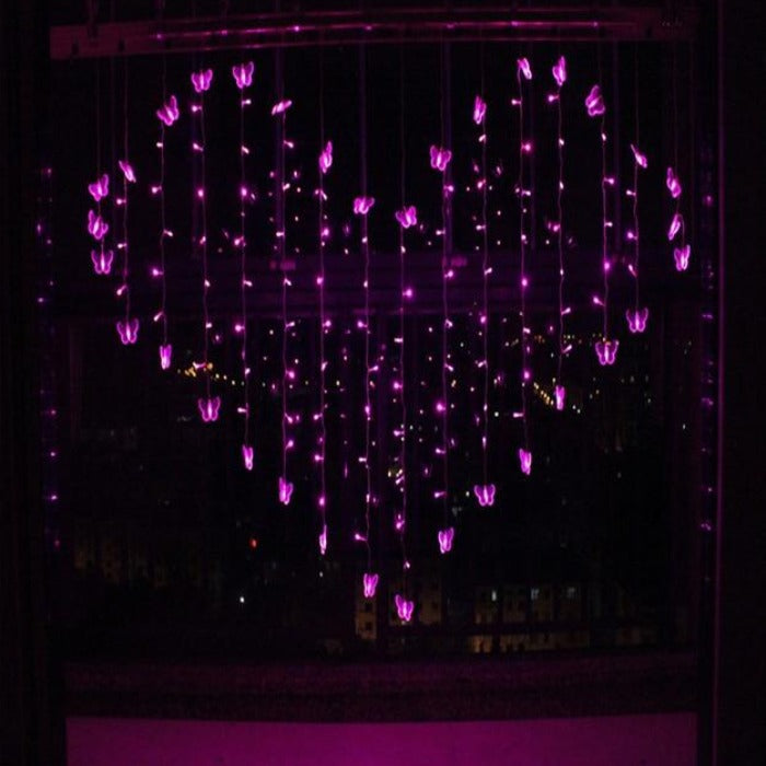 Heart-Shaped LED Butterfly Curtains - ELECTROLUXE