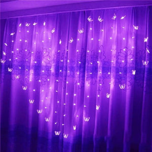 Heart-Shaped LED Butterfly Curtains - ELECTROLUXE