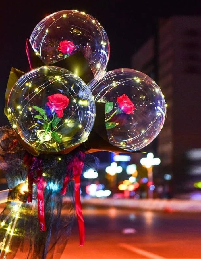 Luminous Rose Balloon Bouquet - ELECTROLUXE