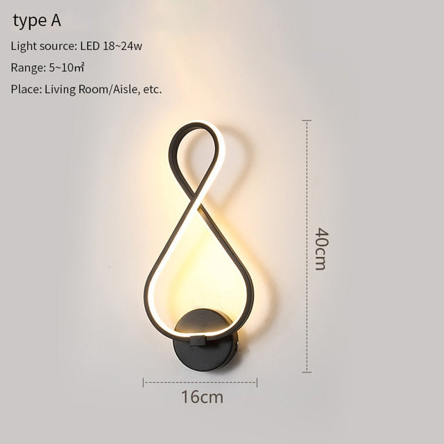 Abstract Minimalist LED Wall Lamp - ELECTROLUXE