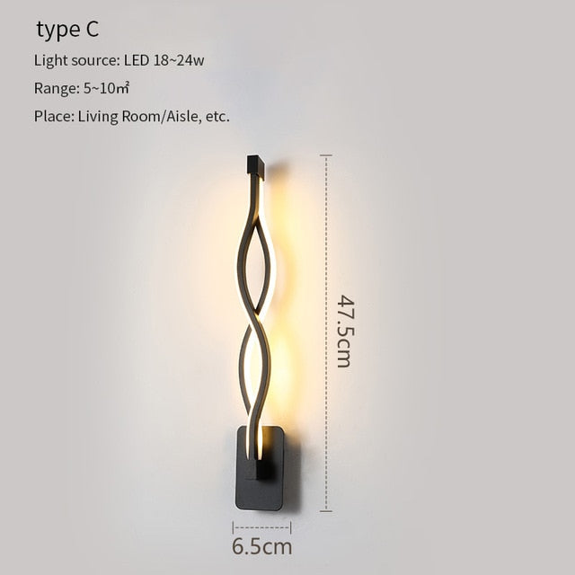 Abstract Minimalist LED Wall Lamp - ELECTROLUXE
